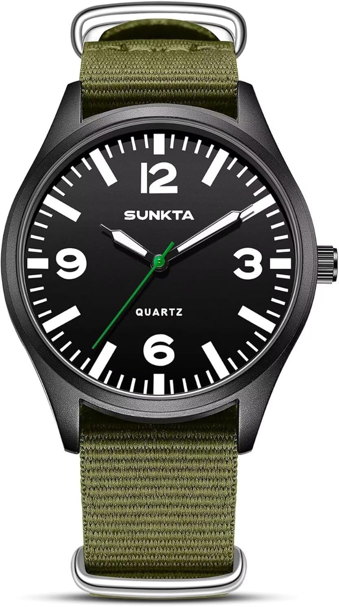 LIGE Men’s Military Sports Watch – 41mm Analog, Nylon Band, Waterproof