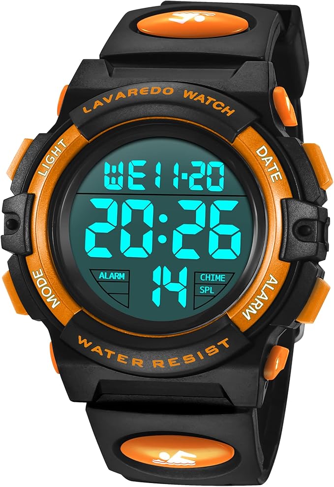 Kids Digital Sport Watch with LED, Alarm & Waterproof