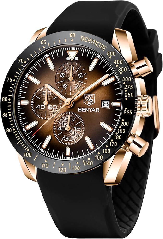 BENYAR Chronograph Leather Watch - Gifts for Men