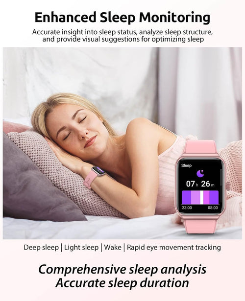 BooaBei Smartwatch Health & Emergency Tracker, Blood Pressure Monitor, Waterproof Fitness Watch (Android & iOS Compatible)