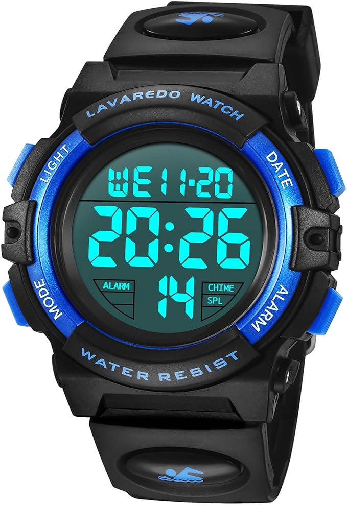 Kids Digital Sport Watch with LED, Alarm & Waterproof