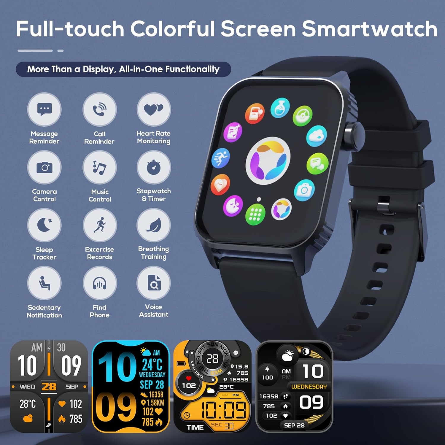 Men’s Smartwatch 120+ Sports Modes – HD Touchscreen, Fitness & Bluetooth