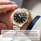 OLEVS Crystal Rhinestones Stainless Steel Men’s Watch