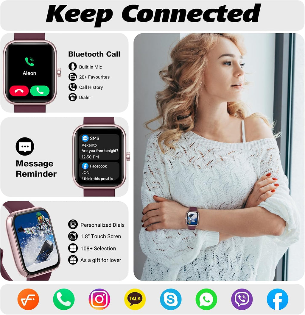 Smart Watch with Alexa, Bluetooth Calling & Fitness Tracking
