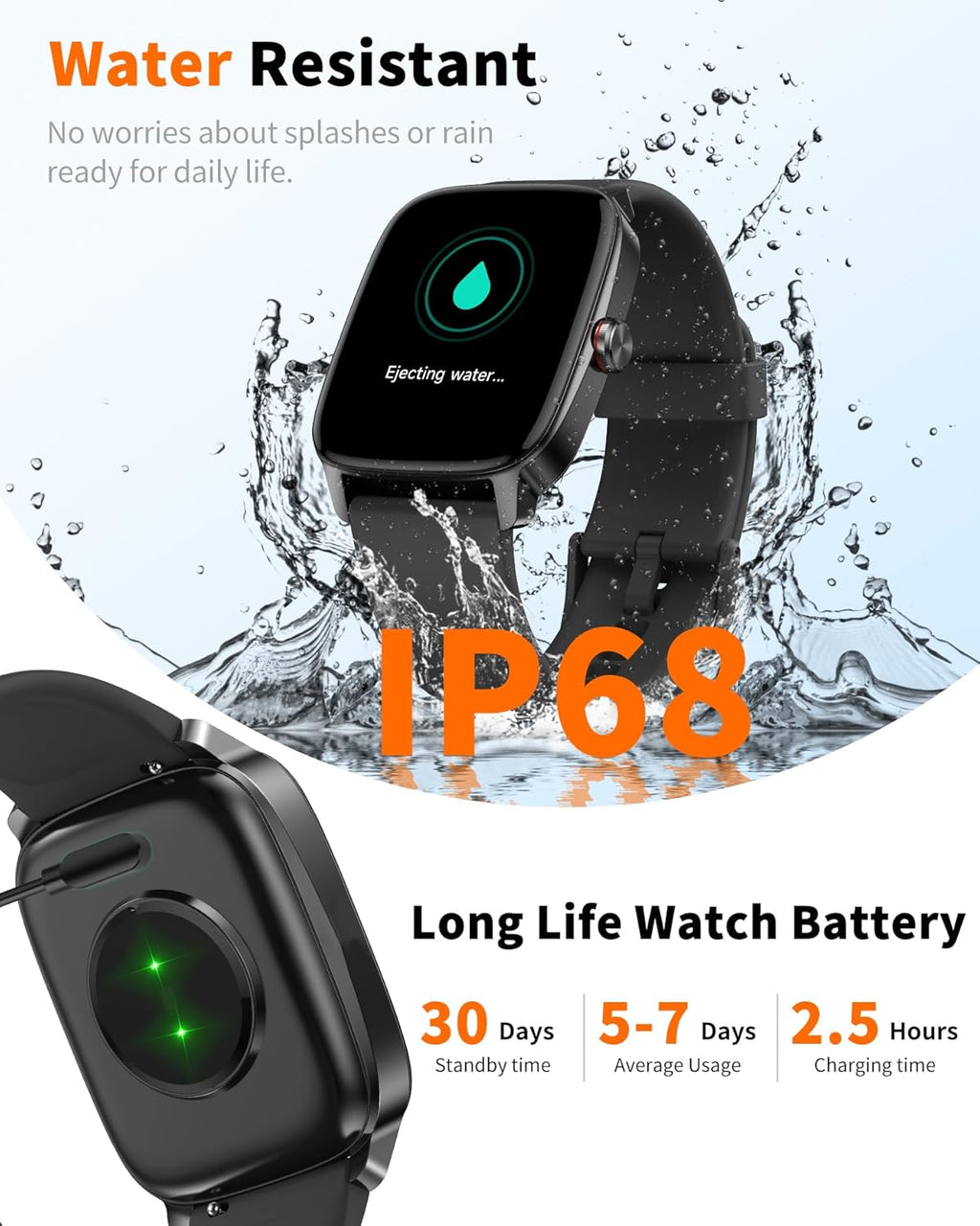 Smartwatch for Men & Women – Bluetooth Call, AI Voice, Fitness Tracker, 120+ Sports Modes