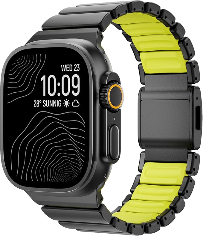 Luxury Titanium Silicone Apple Watch Band – Dual-Layer, Magnetic Clasp
