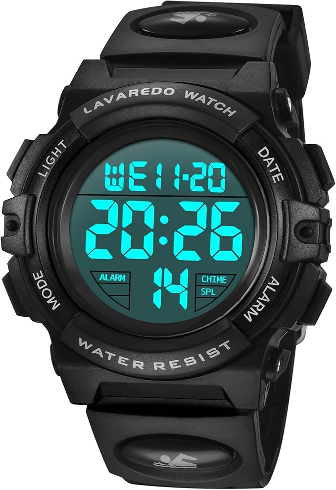 Kids Digital Sport Watch with LED, Alarm & Waterproof