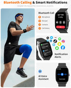 Smartwatch for Men & Women – Bluetooth Call, AI Voice, Fitness Tracker, 120+ Sports Modes
