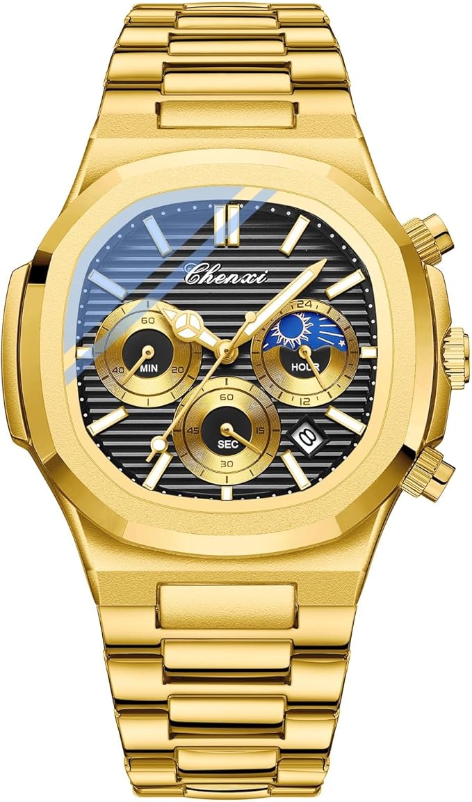 Luxury Stainless Steel Business Casual Watch Elegant Quartz Analog Timepiece
