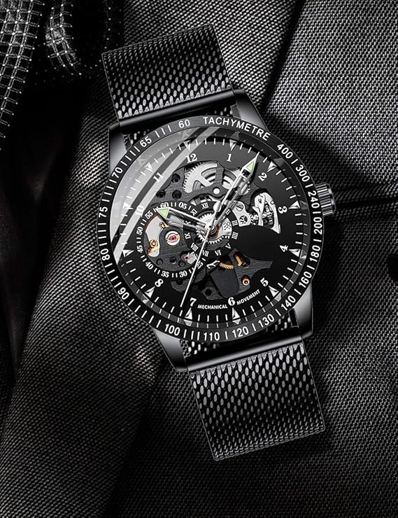 Men’s Automatic Mechanical Business Watch with Stainless Steel Bracelet
