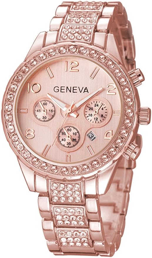 FANMIS Luxury Unisex Quartz Watch – Floating Crystal Dial, Calendar, Stainless Steel