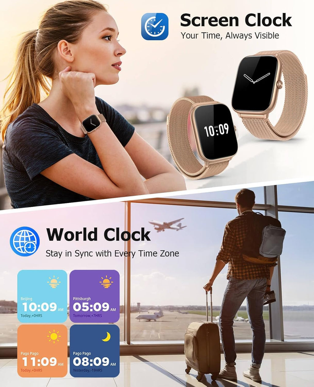 Women's Smartwatch with AMOLED Display, IP68 Rating & Health Tracking (EarlySincere 2025)