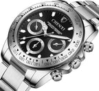 Luxury Stainless Steel Business Casual Watch Elegant Quartz Analog Timepiece