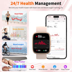 Smart Watch for Men Women, 1.83" HD, Alexa Built-in, Bluetooth 5.3 Calls & Notifications, IP68 Waterproof,100+ Sport Modes,Fitness Tracker/Heart Rate/SpO2/Sleep Monitor for Android iOS (Pink)