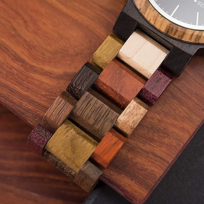 Natural Colorful Handmade Wooden Watch for Men