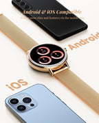 TOOBUR Rose Gold Smartwatch for Women, HD Display, Calling & Fitness Tracking