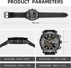 BY BENYAR Men’s Quartz Chronograph Watch – Waterproof, Luminous Big Face