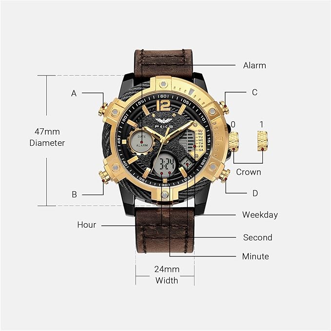 FEICE FK038 Multifunctional Analog‑Digital Watch for Men