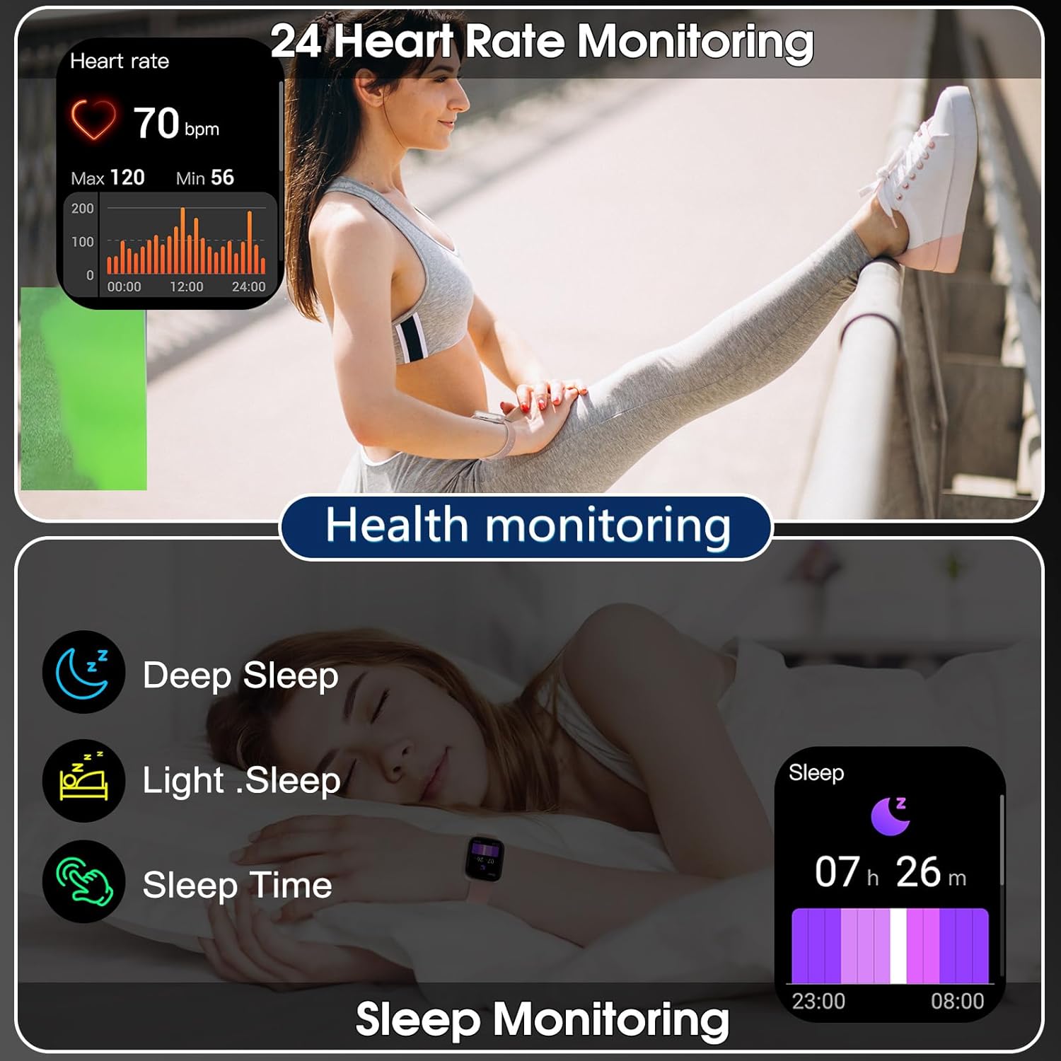 Men & Women Smartwatch – Bluetooth Call, Fitness Tracker, 110+ Sports Modes, HD Touchscreen