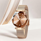 CIVO Women’s Analog Quartz Watch – Waterproof, Stainless Steel Mesh Strap, Diamond Dial