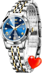 OLEVS Women’s Stainless Steel Waterproof Luminous Quartz Watch