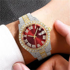 CdyBox Men’s Luxury Hip Hop Watch Set – 3 Pack, Diamond Dial, Roman Scale