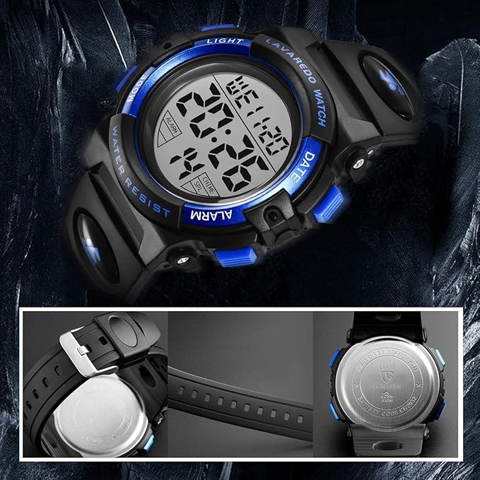 Kids Digital Sport Watch with LED, Alarm & Waterproof