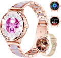 Adjustable Fitness Monitor Smartwatch Heart Rate, Sleep & Activity Tracking | Waterproof | Android/iOS Compatible (Rose)