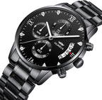Luxury Stainless Steel Business Casual Watch Elegant Quartz Analog Timepiece