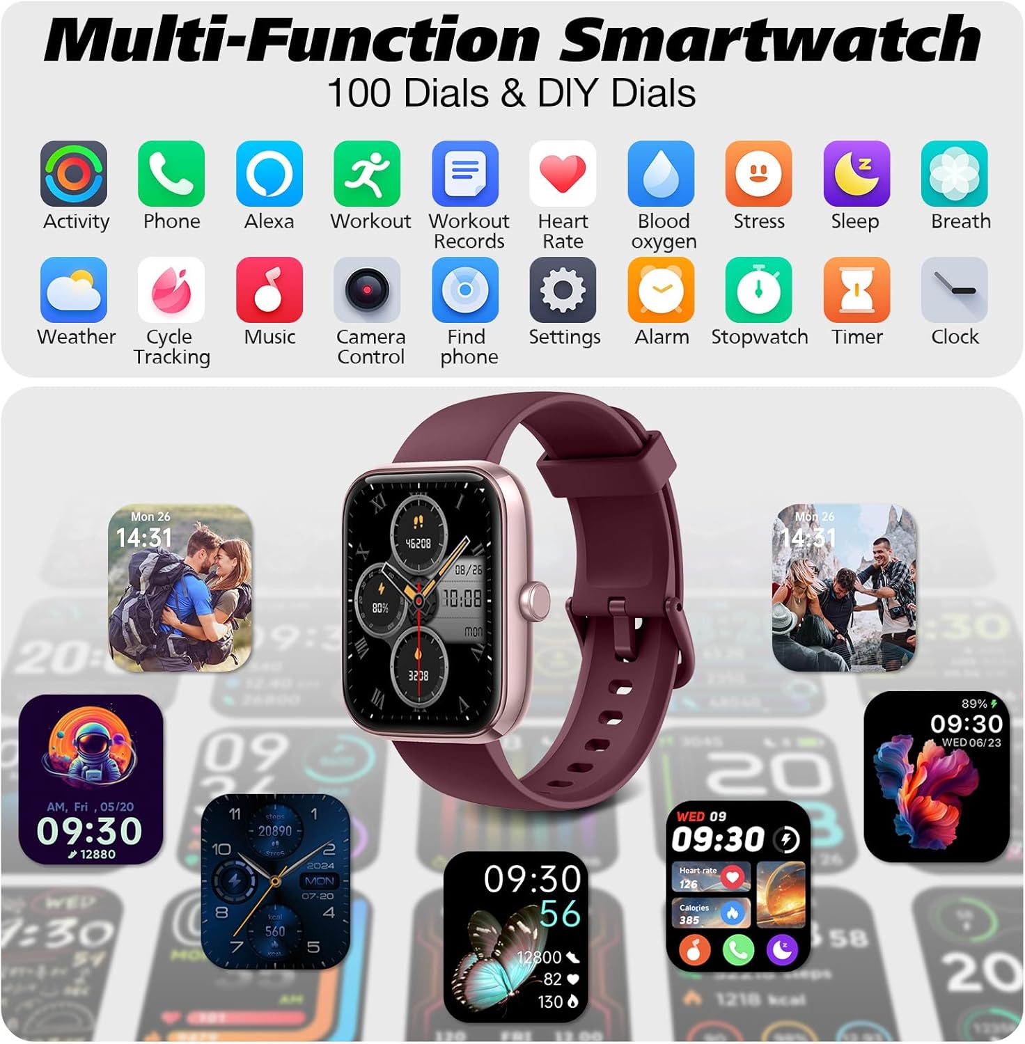 Smart Watch with Alexa, Bluetooth Calling & Fitness Tracking