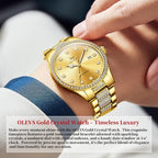 OLEVS Crystal Rhinestones Stainless Steel Men’s Watch