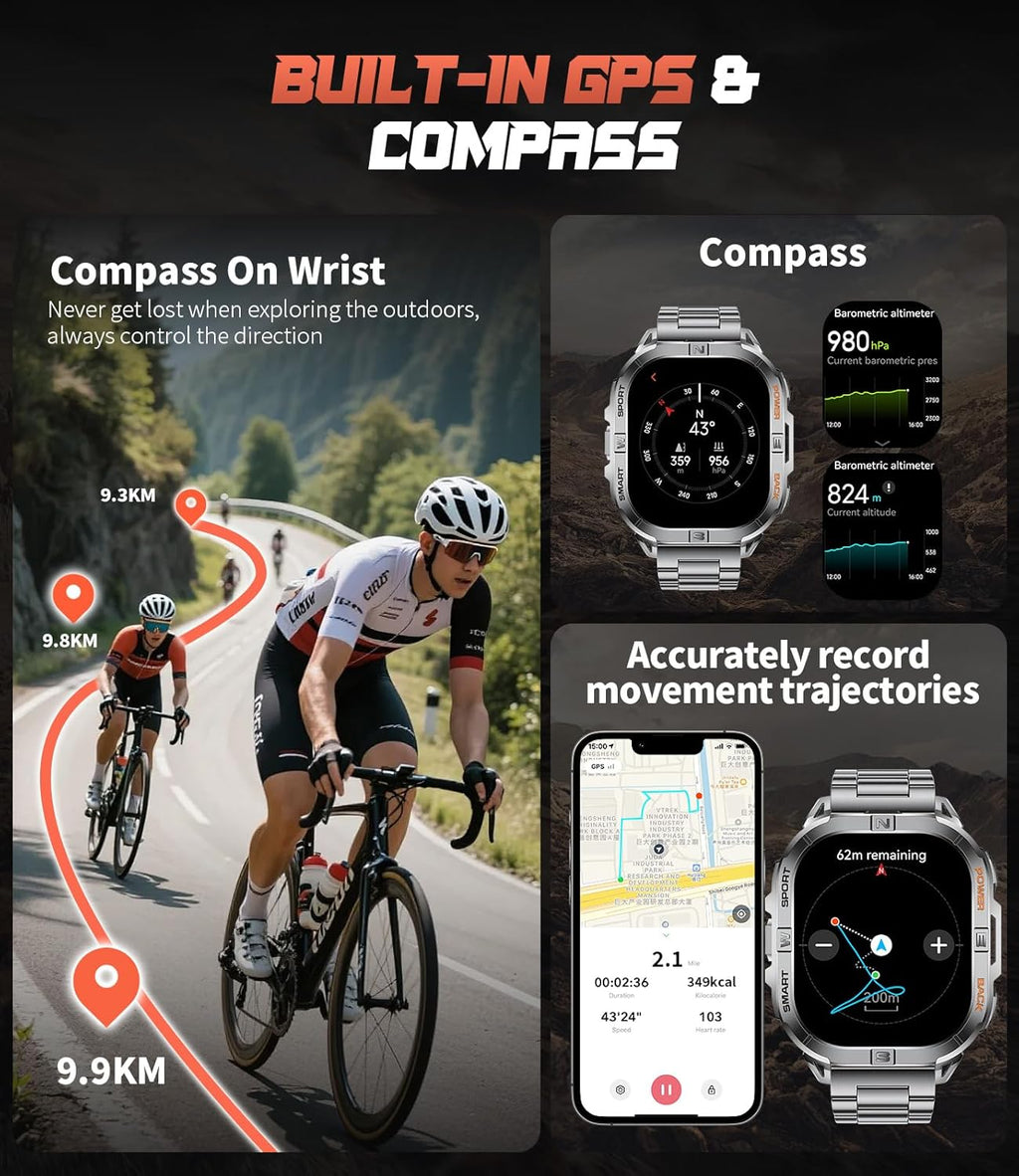 LIGE DM6 GPS Smart Watch – 2.13” AMOLED, 170+ Sports, IP68