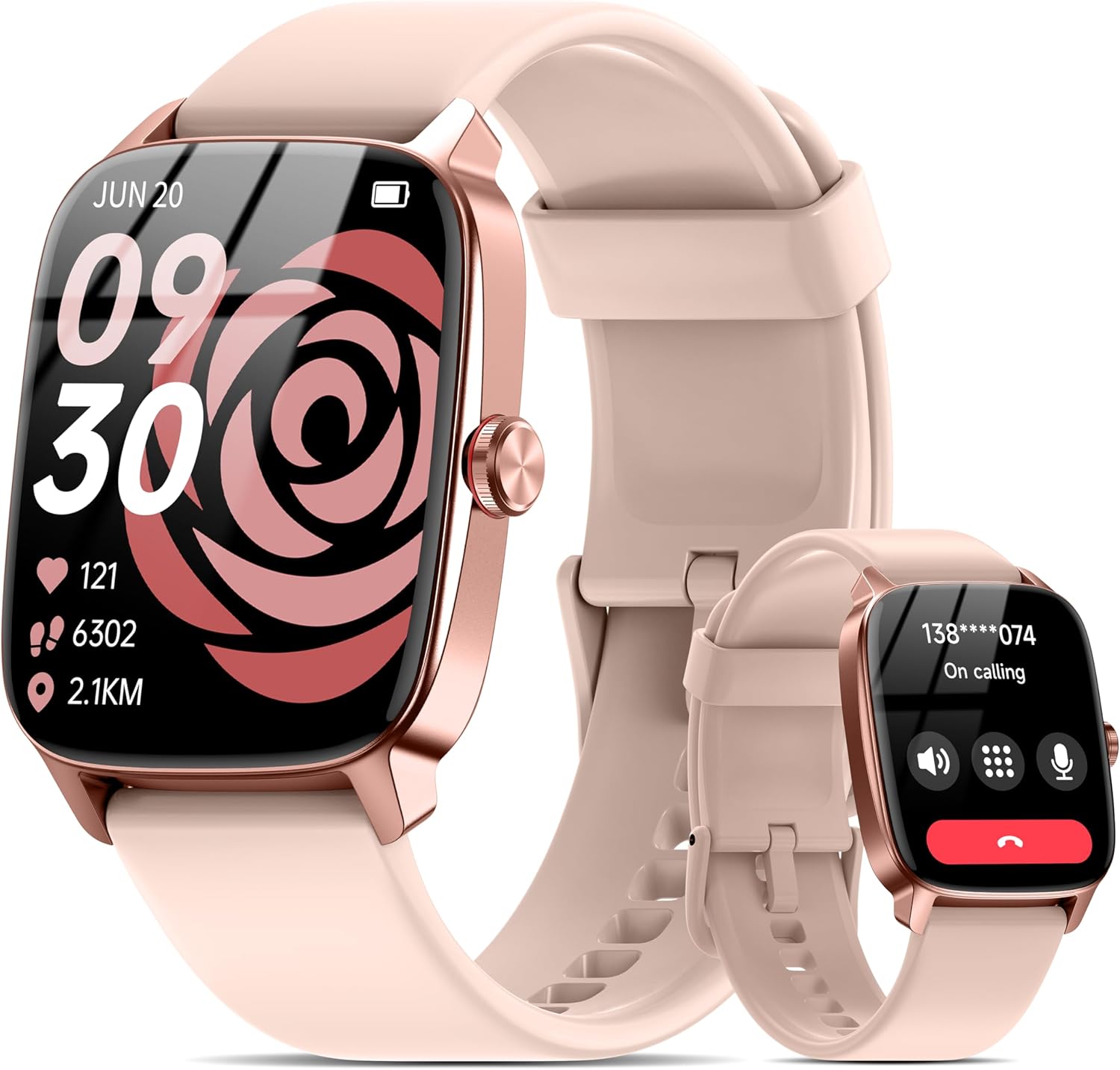 Smartwatch for Men & Women – Bluetooth Call, AI Voice, Fitness Tracker, 120+ Sports Modes