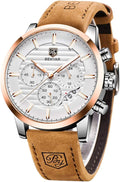 BENYAR Men’s Quartz Chronograph Waterproof Business and Sport Leather Watch