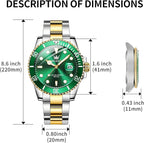 OLEVS Men’s Big Face Stainless Steel Quartz Watch – Day Date