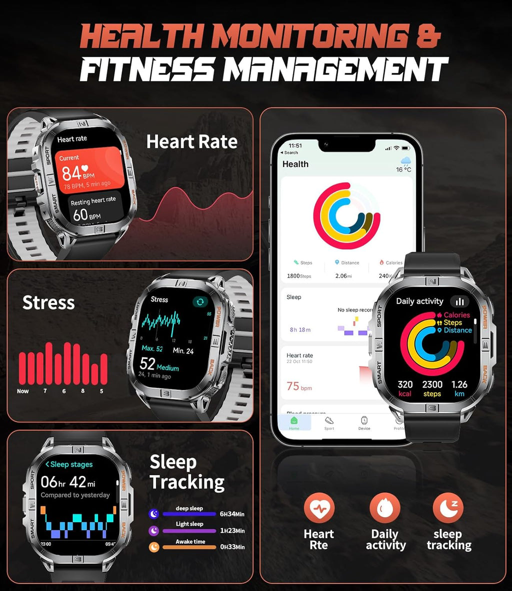 LIGE DM6 GPS Smart Watch – 2.13” AMOLED, 170+ Sports, IP68