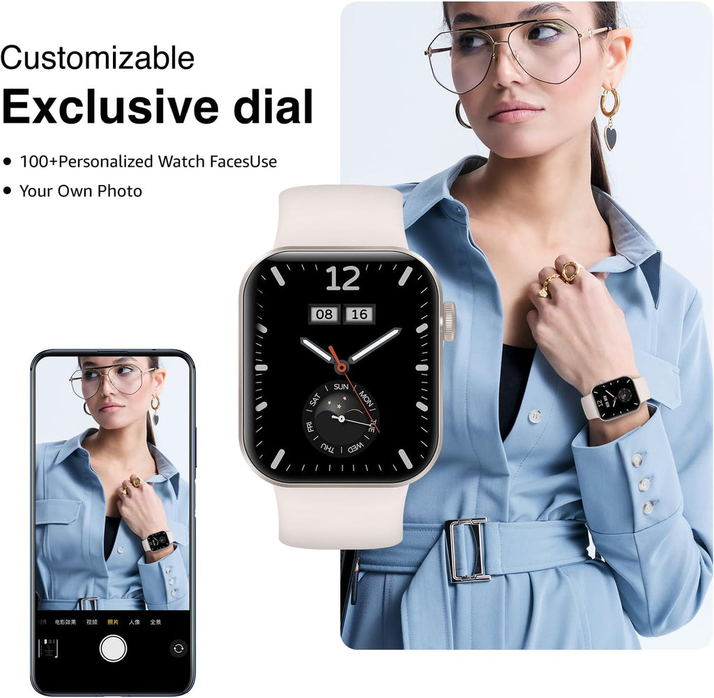 Title: Smartwatch Fitness Tracker Large Display, Waterproof, Heart Rate & Sleep Monitor | Compatible with Android & iPhone