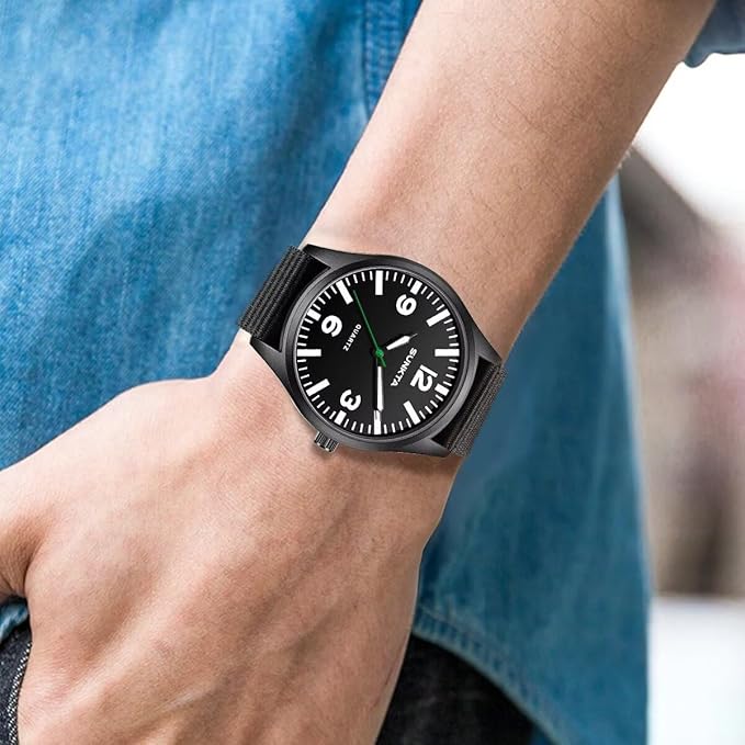 LIGE Men’s Military Sports Watch – 41mm Analog, Nylon Band, Waterproof