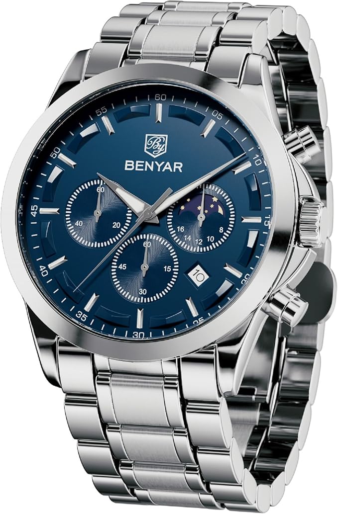 BENYAR Men’s Chronograph Stainless Steel Quartz Watch