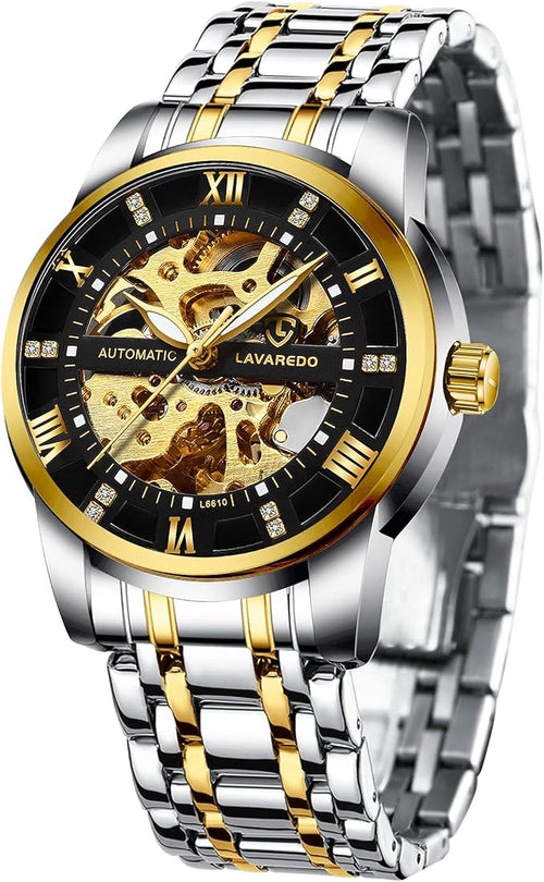 Automatic Self‑Winding Skeleton Mechanical Watch Stainless Steel Bracelet
