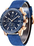 Casotime Men’s Leather Chronograph Analog Quartz Watch