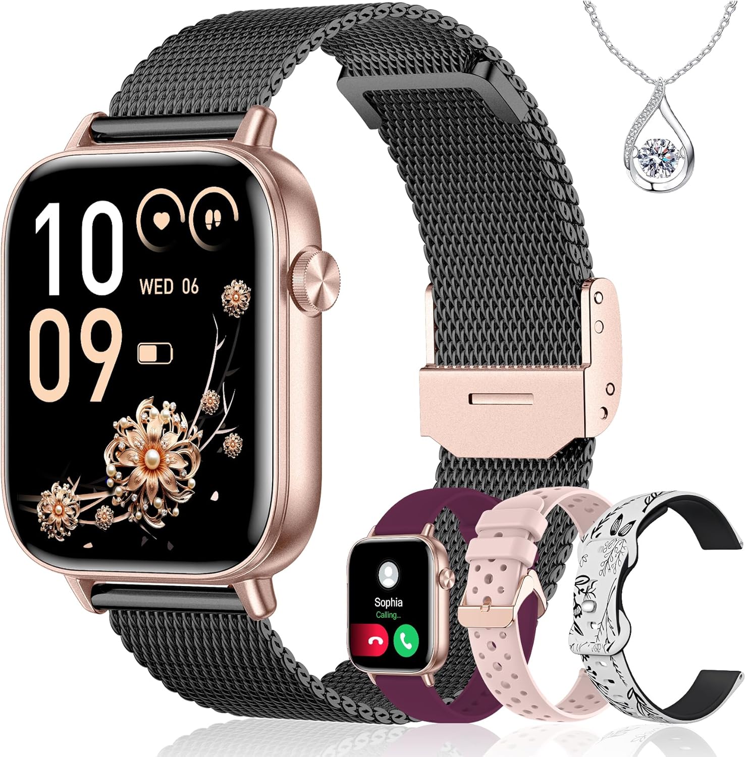 Women's Smartwatch with Call Function & Health Tracking (Iaret, Rose Gold)