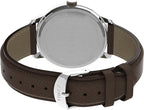 Timex Easy Reader Quartz Men’s Watch Silver-Tone Case & Brown Leather Strap