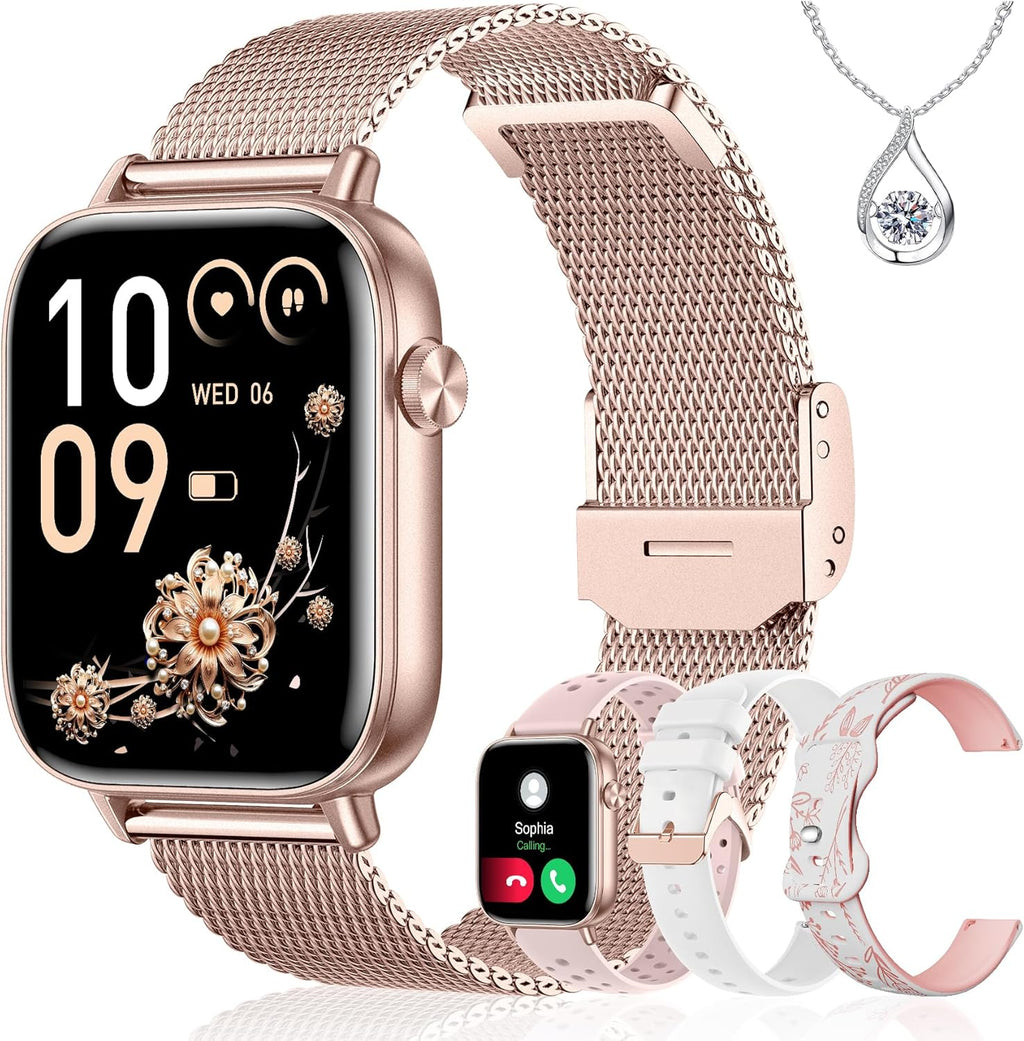 Women's Smartwatch with Call Function & Health Tracking (Iaret, Rose Gold)