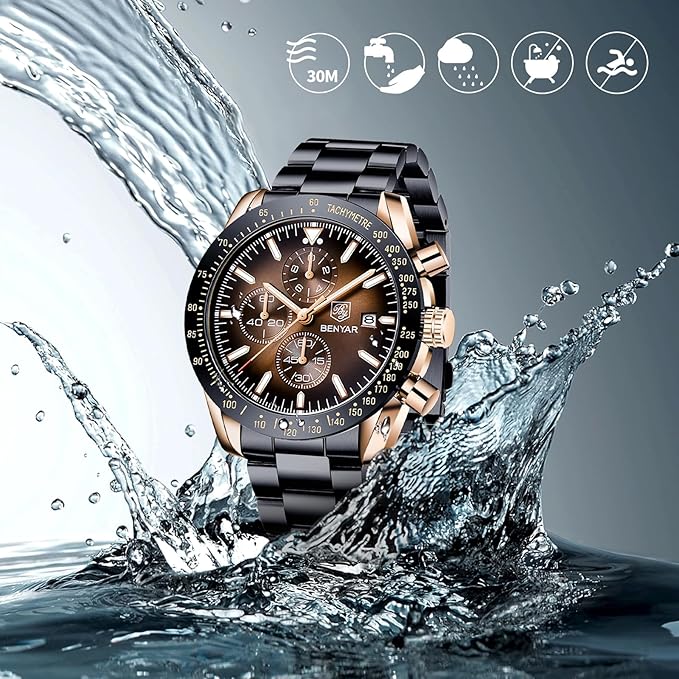 BENYAR Chronograph Leather Watch - Gifts for Men