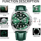 Men’s Quartz Watch – Stainless Steel, Big Face, Luminous, Date