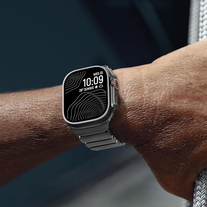Luxury Titanium Silicone Apple Watch Band – Dual-Layer, Magnetic Clasp