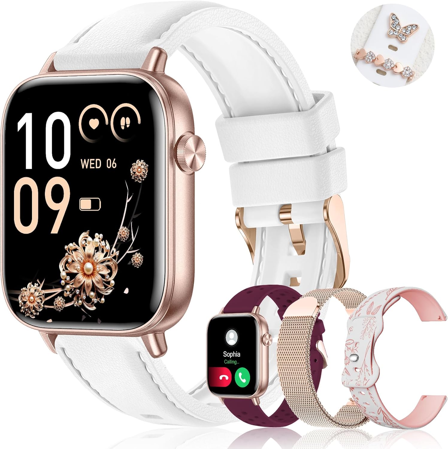 Women's Smartwatch with Call Function & Health Tracking (Iaret, Rose Gold)