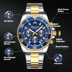 MEGALITH Men’s Stainless Steel Chronograph Quartz Watch – Waterproof, Date
