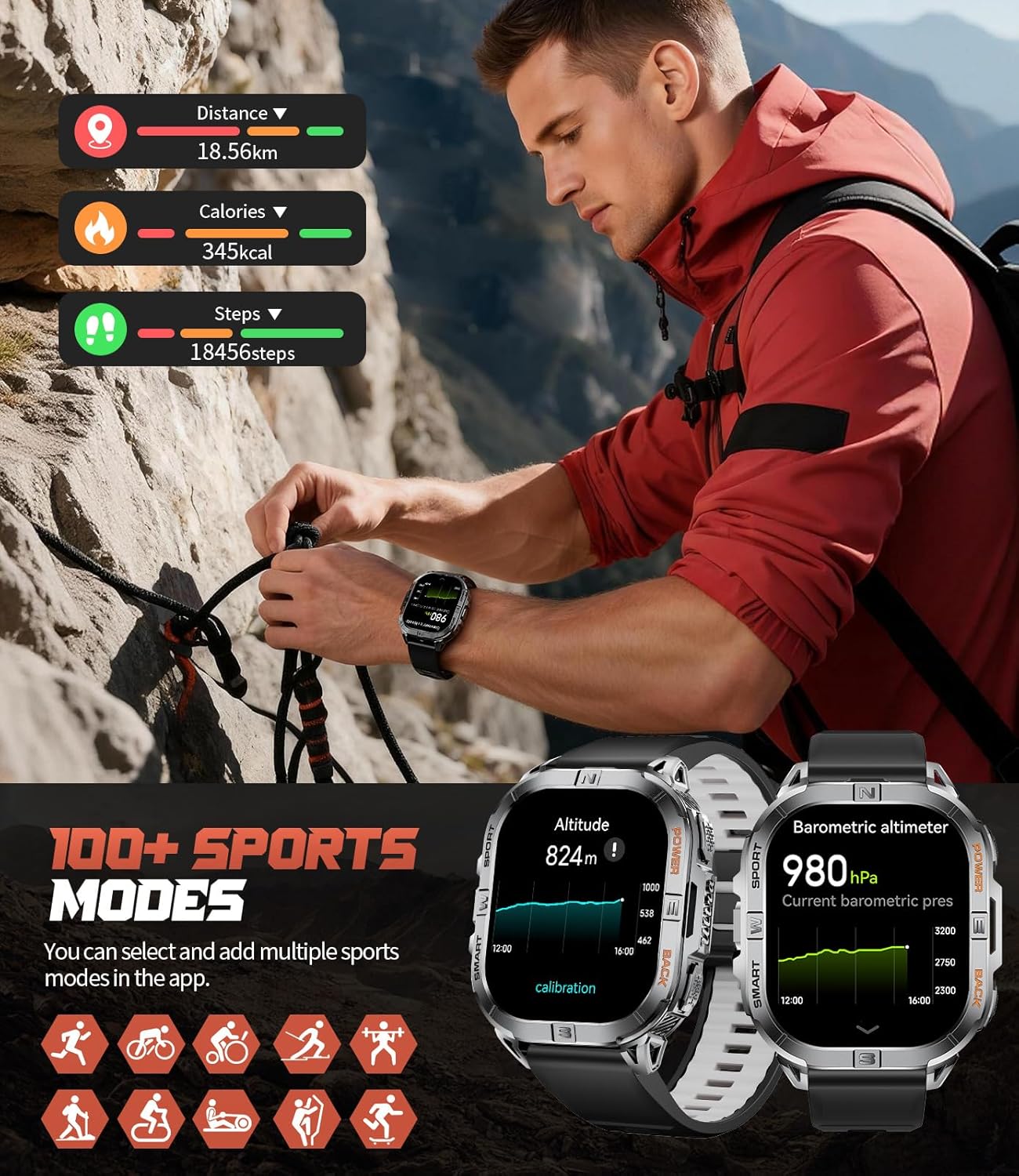 LIGE DM6 GPS Smart Watch – 2.13” AMOLED, 170+ Sports, IP68